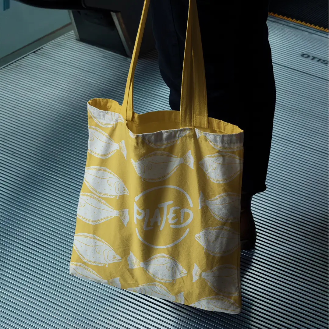 Plated yellow tote bag